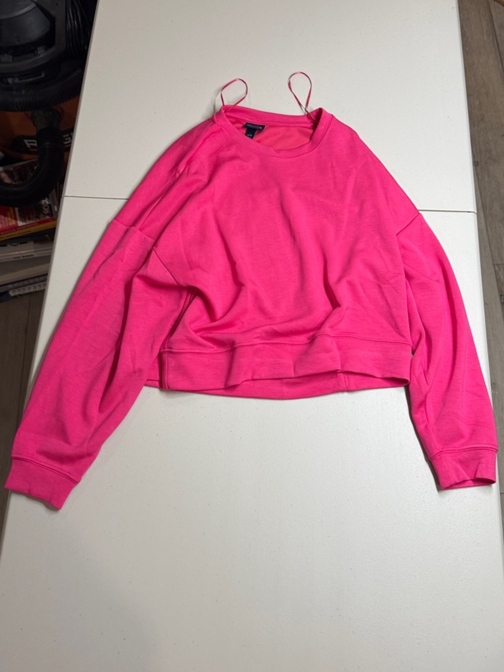 Hot Pink Women's Cropped Sweatshirt